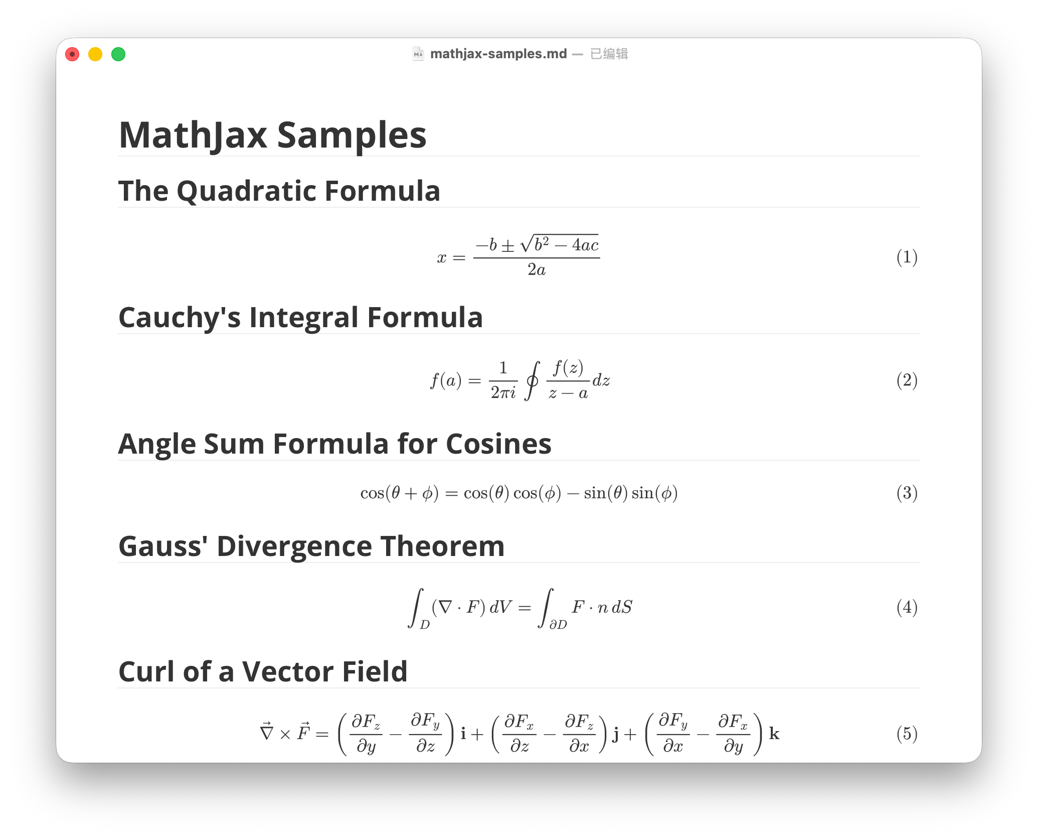 MathJax v4 samples