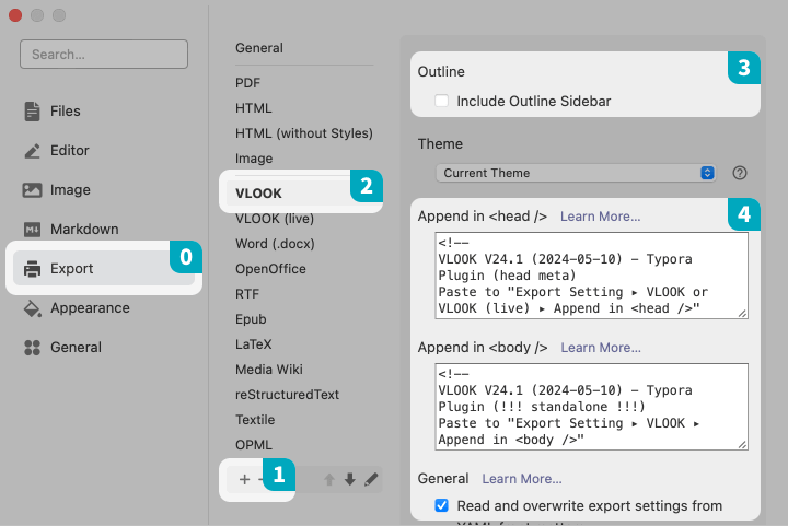 Typora ▸ Preferences ▸ Export